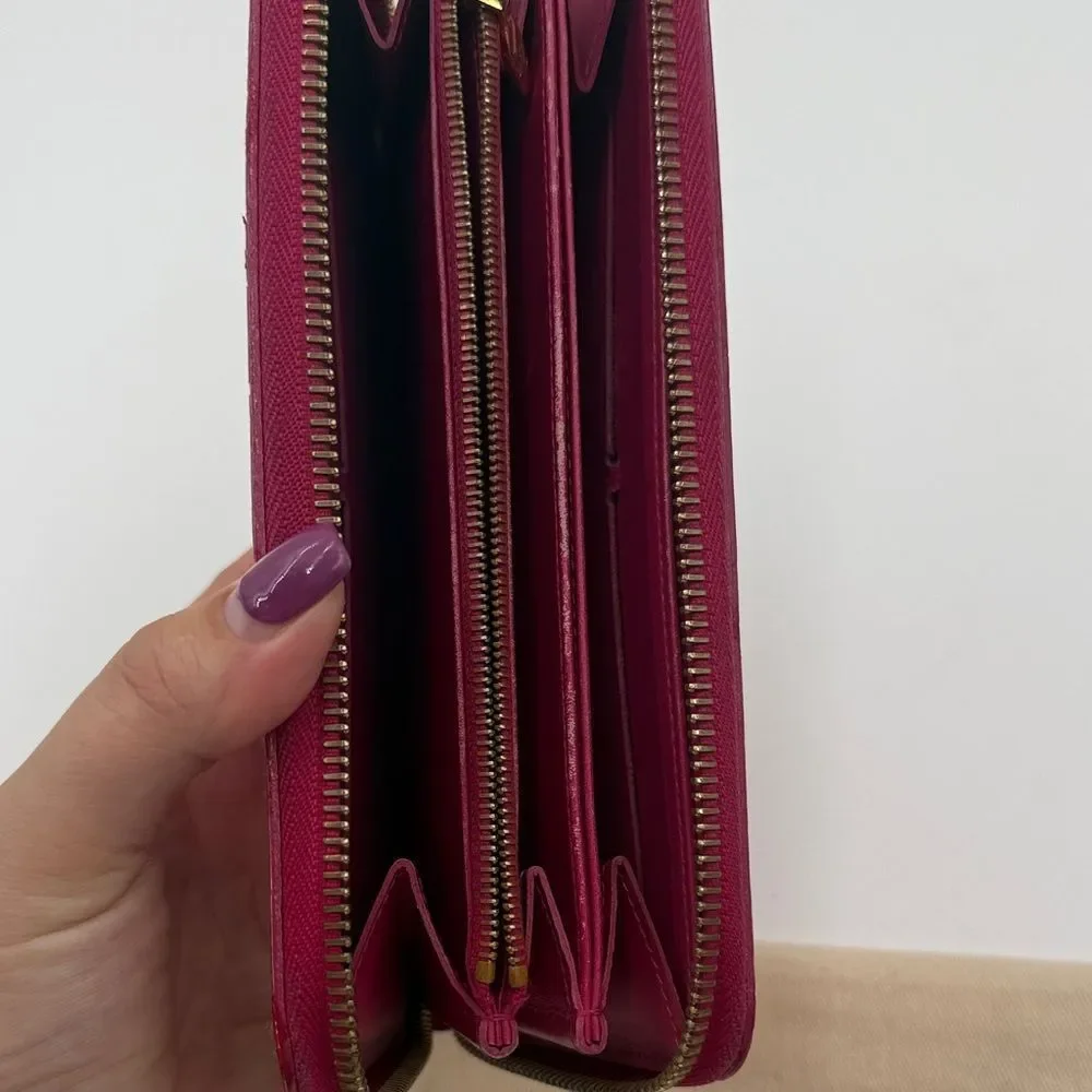 Louis Vuitton Vernis Zippy Wallet Red Patent Leather Monogram